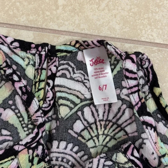 Justice Kids Print Sleeveless Girls top size 6/7 - Picture 5 of 7